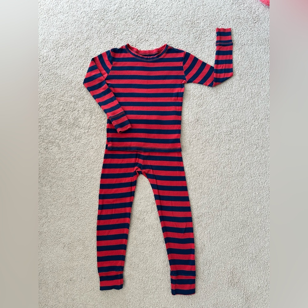 Gap Kids Boys Stripe 2 Pc Pajamas Set Size 8 Long Sleeve Snug Fit Organic Cotton